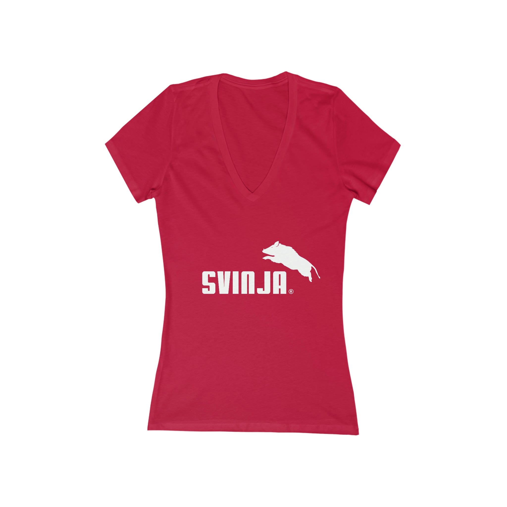 Capitalist Wild Pig -  Women Short Sleeve Deep V-Neck Tee